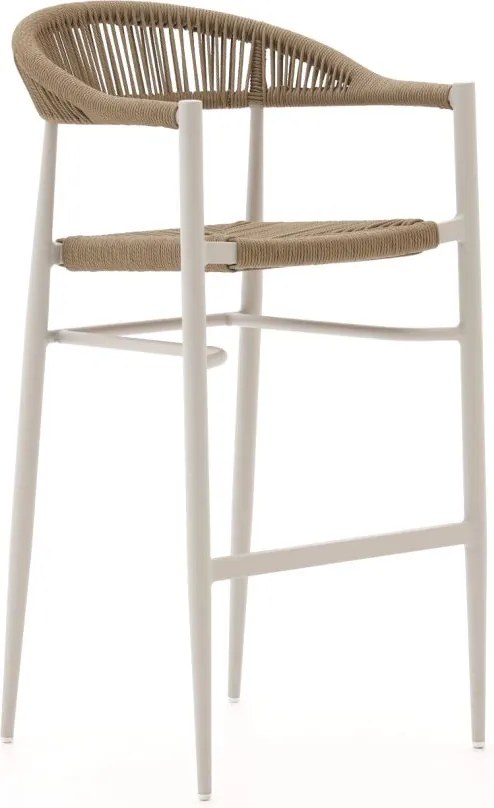 Barkruk tuin | Manifesto  Belpasso | Rope (touw) | Taupe | Tuinstoel | Stapelbaar | Kees Smit Tuinmeubelen