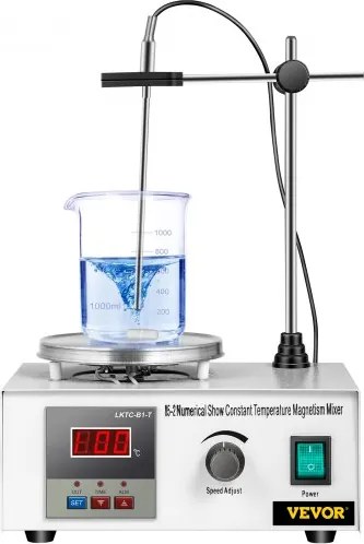 VEVOR 85-2 Magnetische roerder met verwarmingsplaat, 2000 RPM magnetische roerder, mixer met verwarmingsplaat, 1000 ml digitale magnetische roerder, magnetische mixer, 200 W digitaal display, magnetische roerder