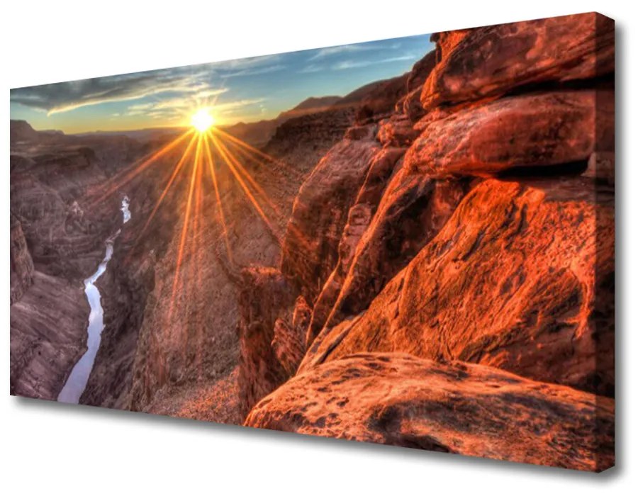 Foto op canvas Zon landschap van de woestijn 100x50 cm