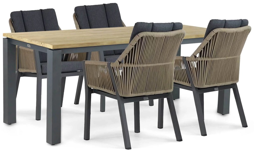 Tuinset 4 personen 180 cm Aluminium/rope Taupe Lifestyle Garden Furniture Verona/Riviera