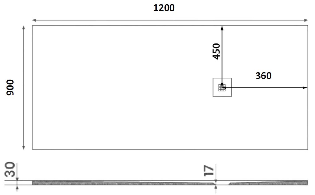 Gelco Mitia rechthoekige douchebak stone-look 120x90cm wit