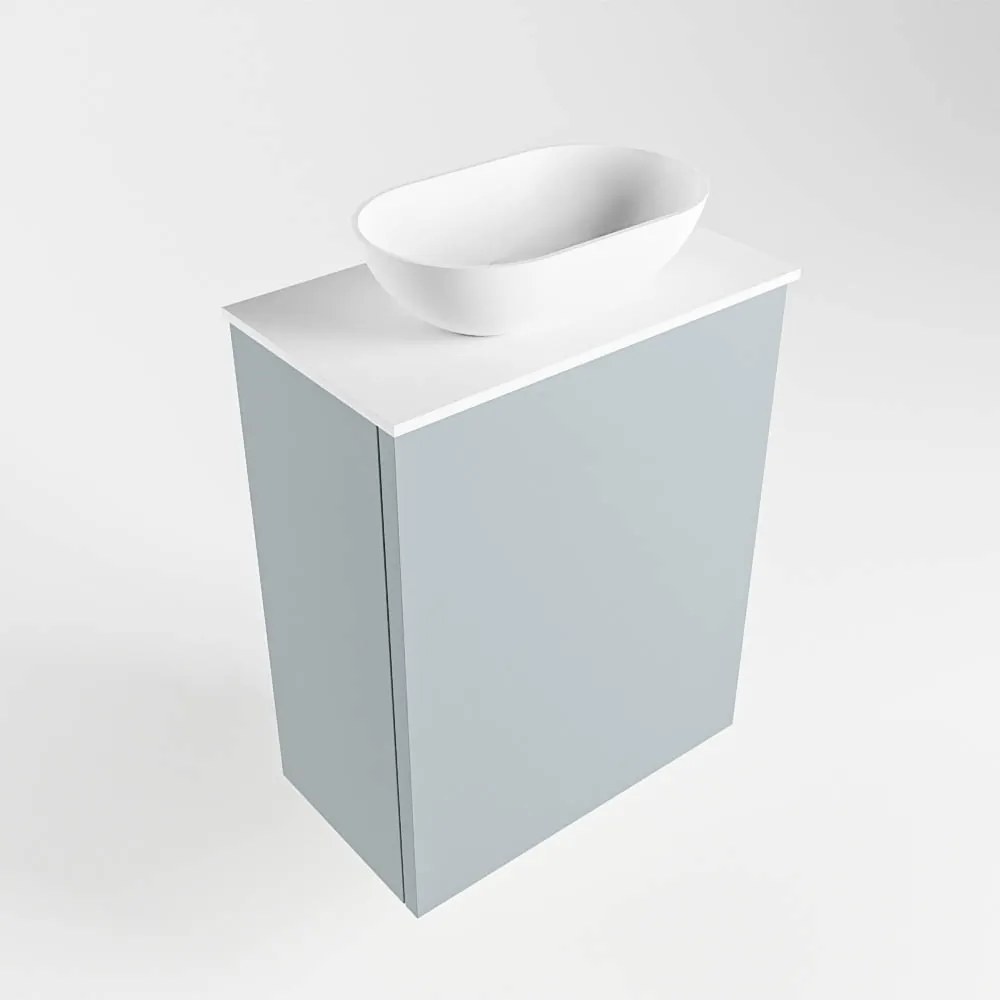 Mondiaz Fowy toiletmeubel 40cm clay met witte waskom midden zonder kraangat