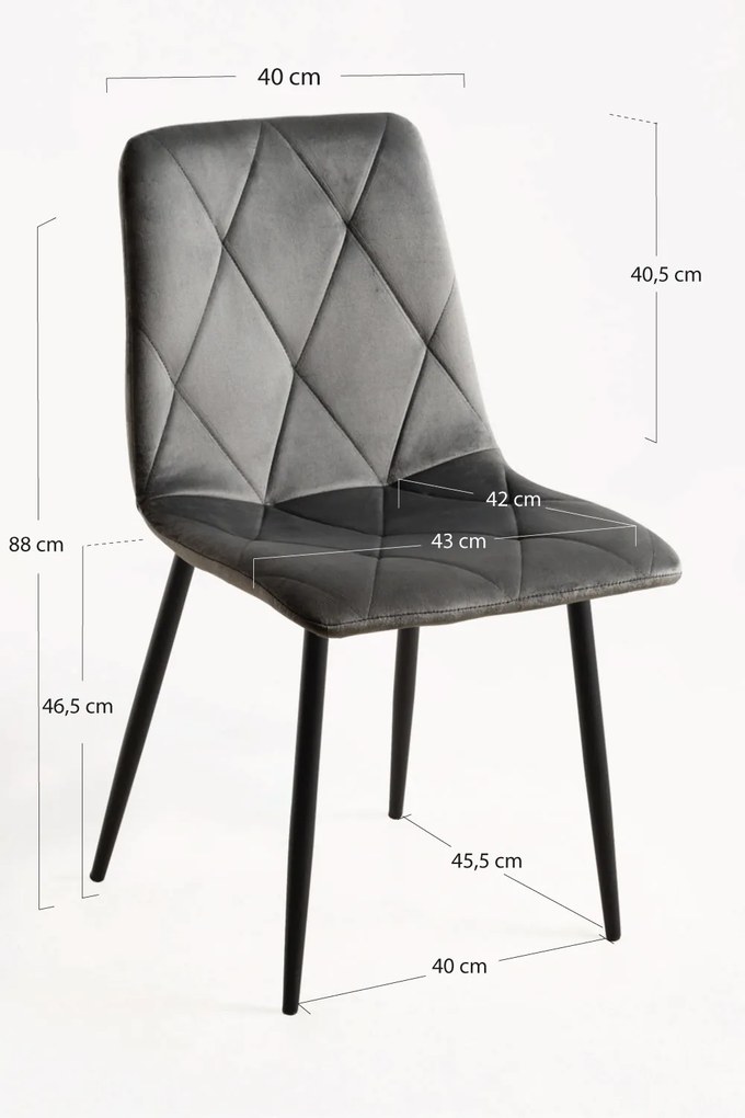 Set 4 Lyke Fluwelen Stoelen