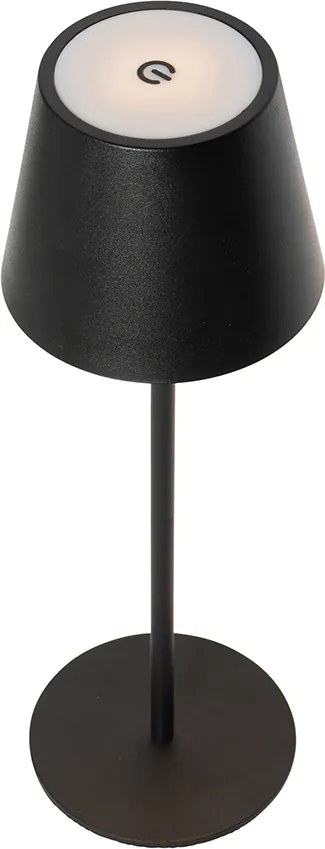 Set van 2 tafellampen zwart met dimmer en oplaadbaar - Murdock