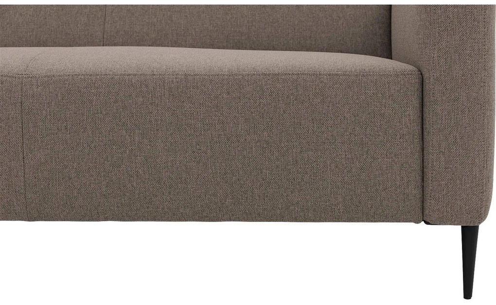 Goossens  Key West bruin, stof, 2,5-zits, modern design met ligelement links