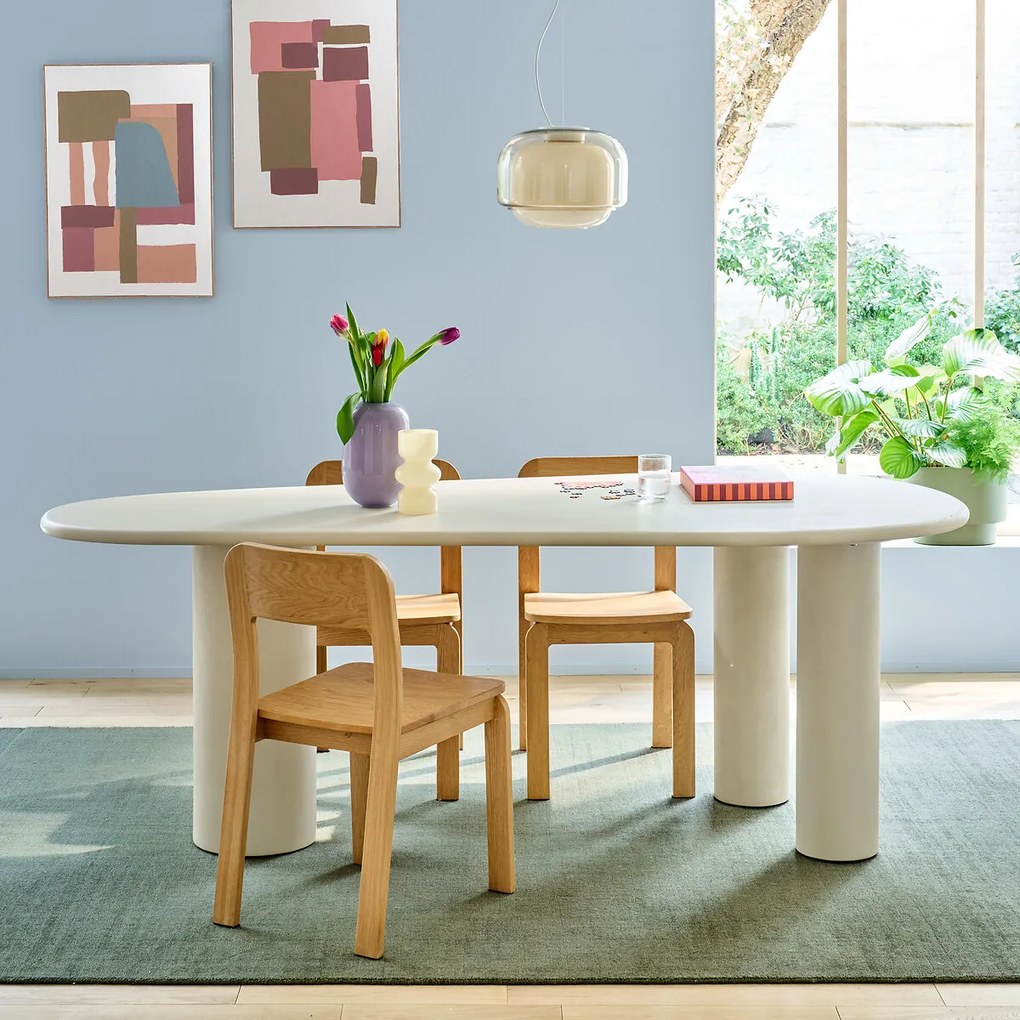 Eettafel, betonlook, langwerpige vorm, 6 couverts, OYATA