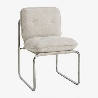 Set Van 2 Gestoffeerde Eetkamerstoelen Matilda Bouclé Natuurlijke Kleuren - Sklum