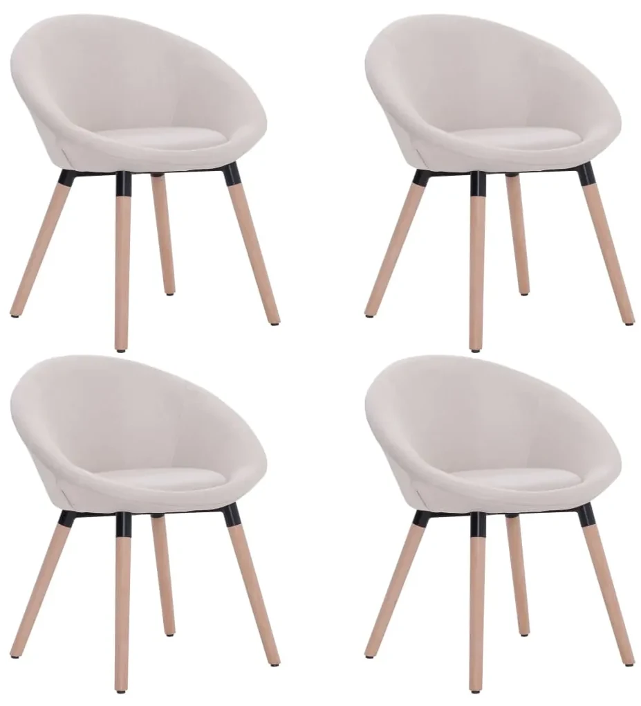 vidaXL Eetkamerstoelen 4 st stof crème