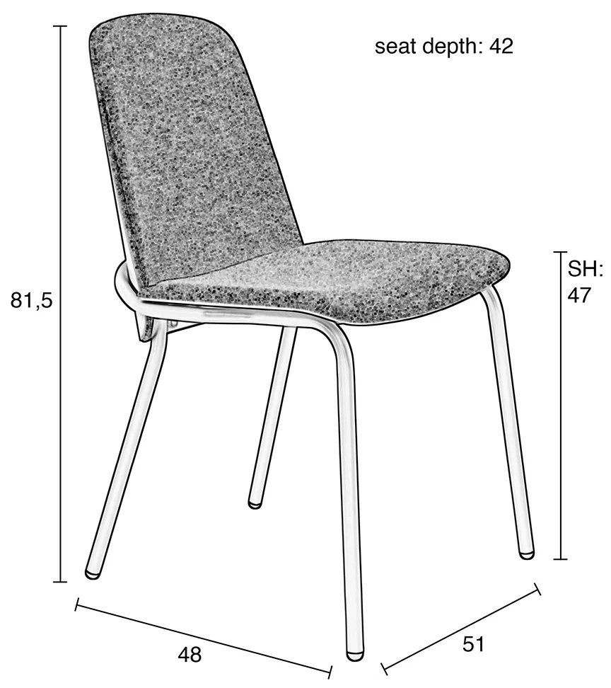 Zuiver Clip Moderne Eetkamerstoel Buisframe Beige