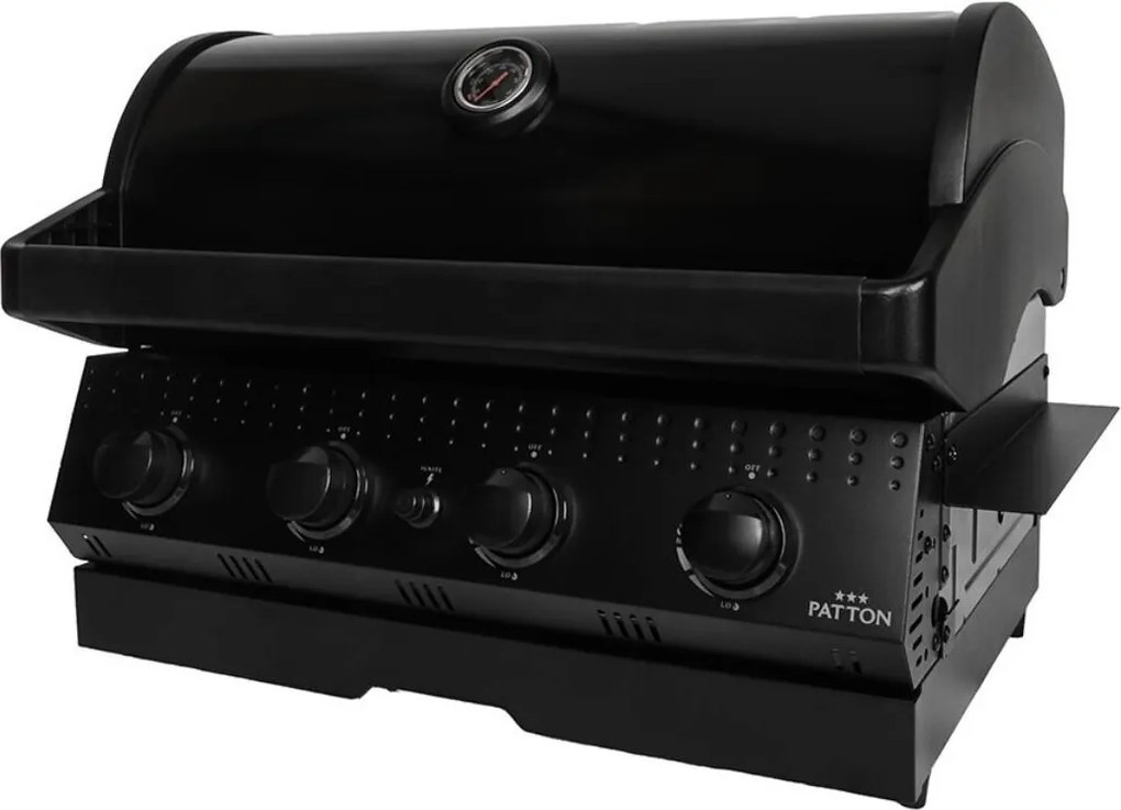 Patton Opus Inbouw Gasbarbecue 3 + 1 - zwart