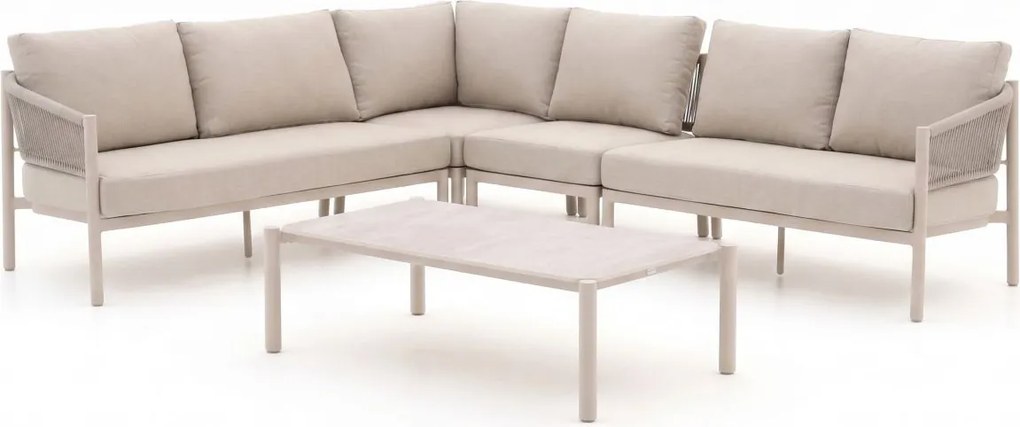 Hoek loungeset Bellagio  | 6 personen | Loungeset Beige | Hoekbank Rope (touw) | 282x212cm | Kees Smit Tuinmeubelen