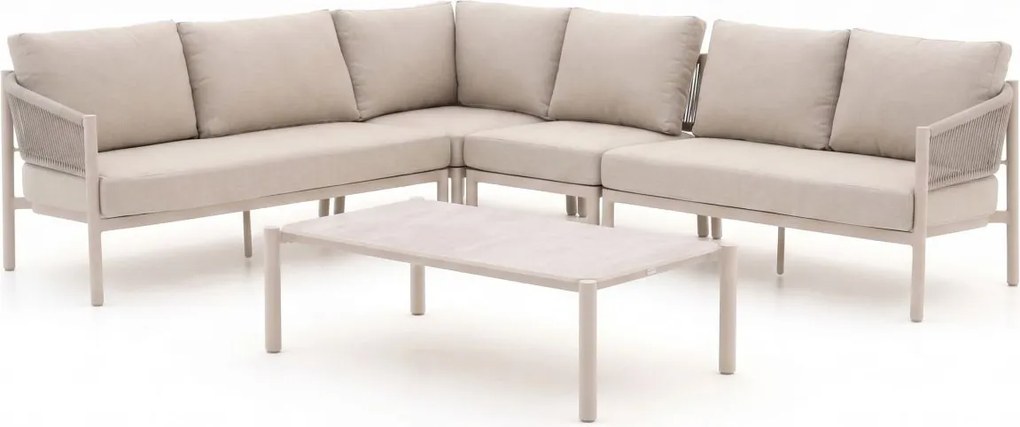 Hoek loungeset Bellagio  | 6 personen | Loungeset Beige | Hoekbank Rope (touw) | Kees Smit Tuinmeubelen
