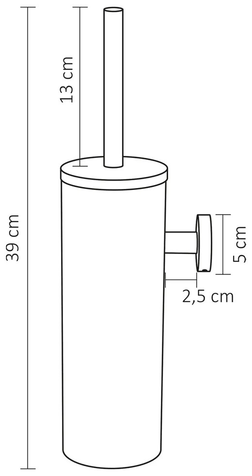 Differnz toiletborstel wandgemonteerd mat chroom