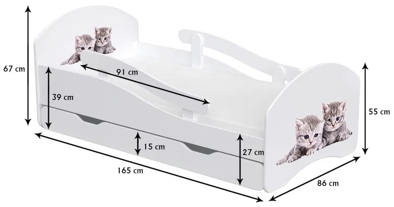 Peuter Wit  Eenpersoonsbed Oscar - Voor kinderen Kinderen Peuter Junior 5056231703123 Children's Beds Home, 160x80, Nee, Geen Children's Beds Home Meu
