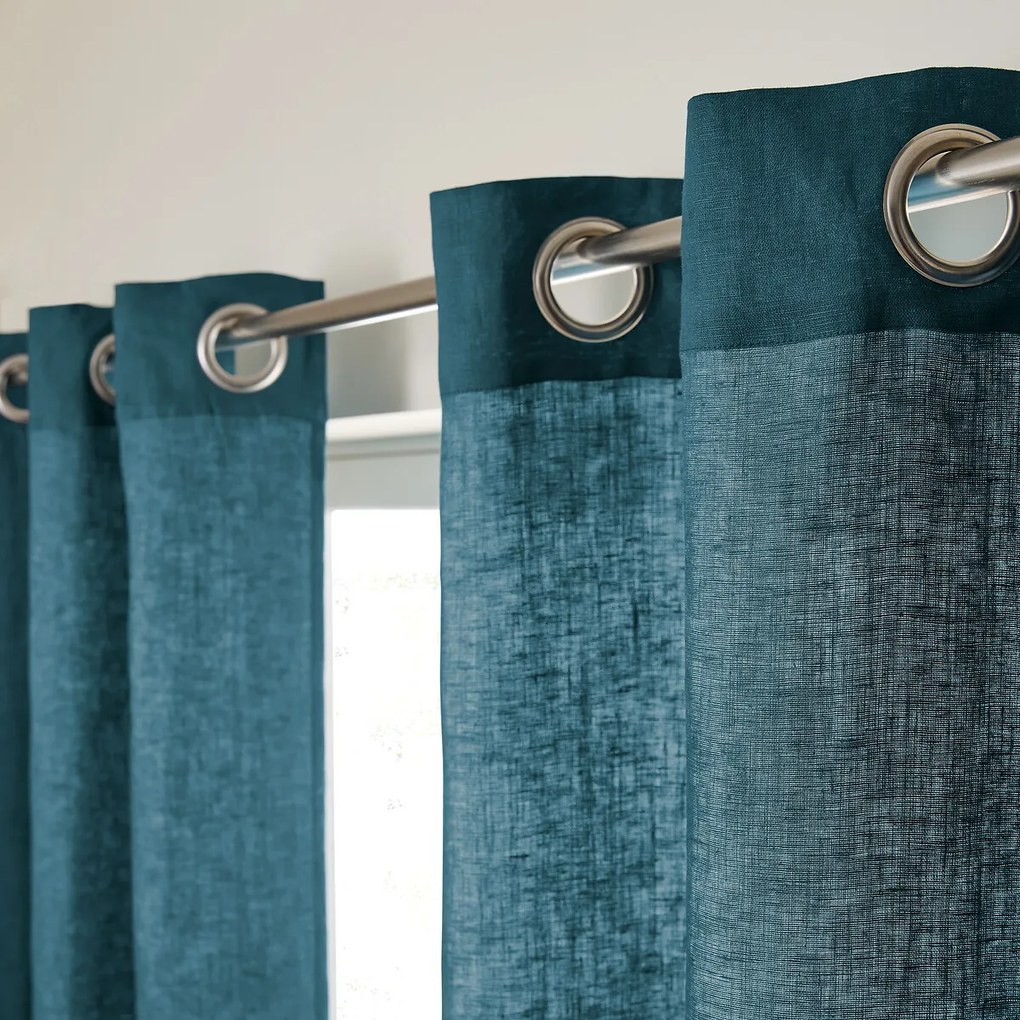 Gordijn in gewassen linnen met oogjes, Private