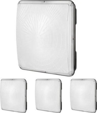 VEVOR 4-pack LED-luifelverlichting, 150W 16500lm 5000K daglicht, commerciële en industriële luifelverlichting voor buiten, 12,4x12,4 inch opbouwplafondverlichting voor tankstation, magazijn, garage, straat, winkel, IP65