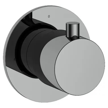 Hotbath Cobber Afbouwdeel Thermostaat met 1 stopkraan Zwart Chroom CB010