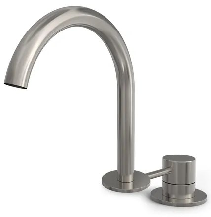 Hotbath BUDDY Wastafelmengkraan - 2 gats - Geborsteld nikkel B123GN