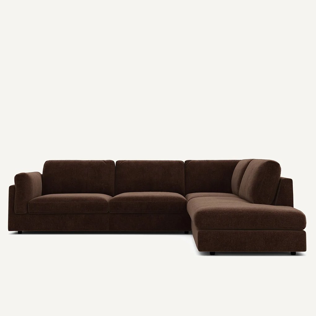 Omvormbare hoekbank, chenille fluweel, CÉSAR