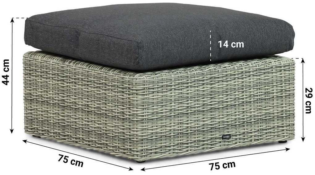 Loungeset 4 personen Wicker Grijs Garden Collections Lusso/Comodo