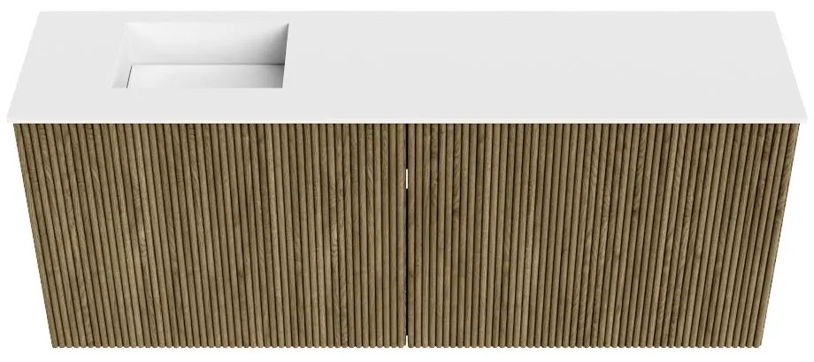 Mondiaz Joya 100cm toiletmeubel dusk met wastafel faye links zonder kraangat talc