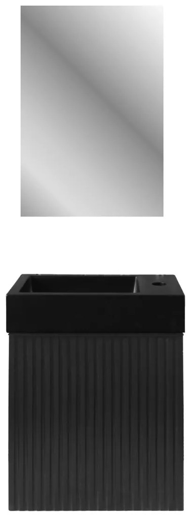SaniGoods Mika toiletmeubel met ribbelfront 40x22.3x50cm zwart