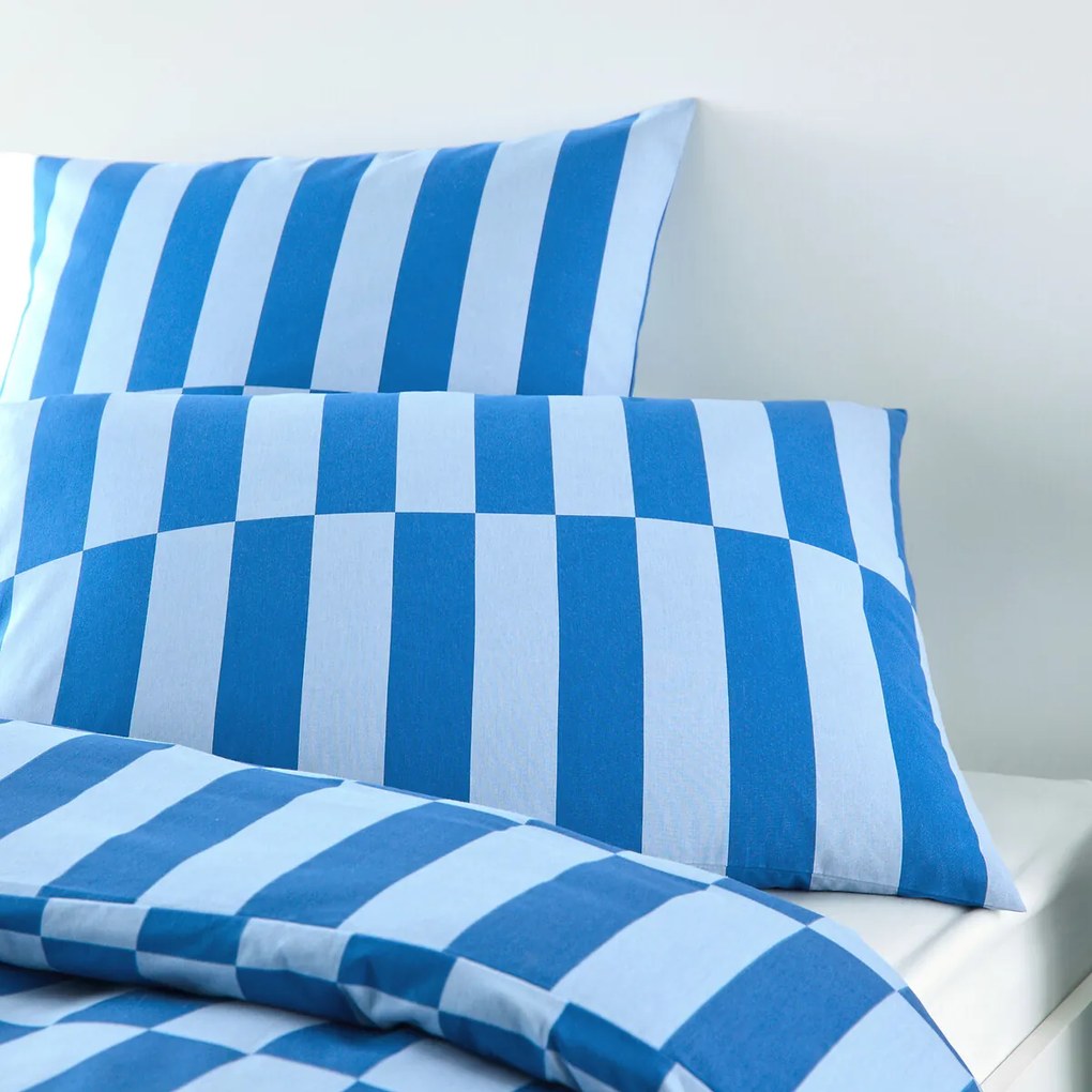 Kussensloop voor kinderen in 50% gerecycled katoen, TABAKA BLEU