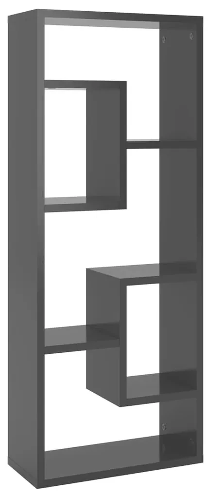 vidaXL Wandschap 36x16x90 cm spaanplaat hoogglans grijs