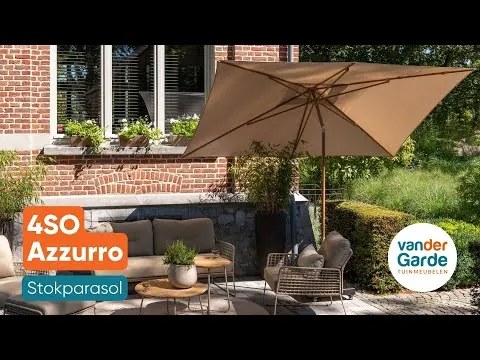 4-Seasons stokparasol Azzurro 350 cm - Charcoal OP=OP