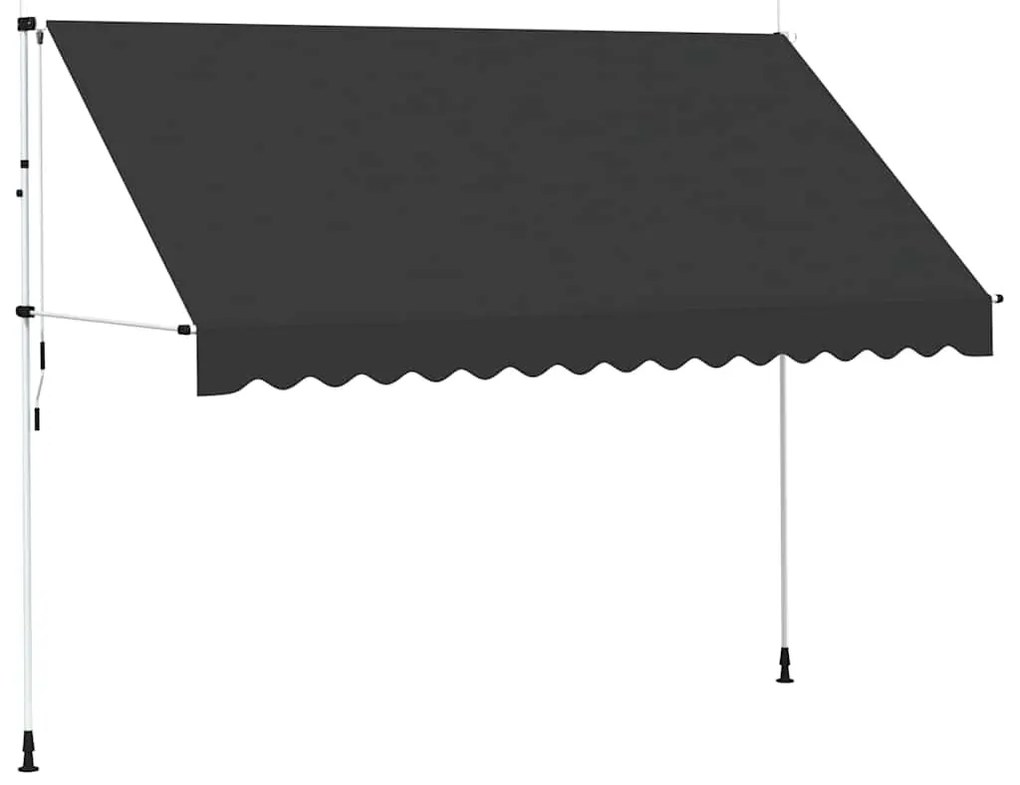 vidaXL Luifel handmatig uittrekbaar 350 cm antraciet