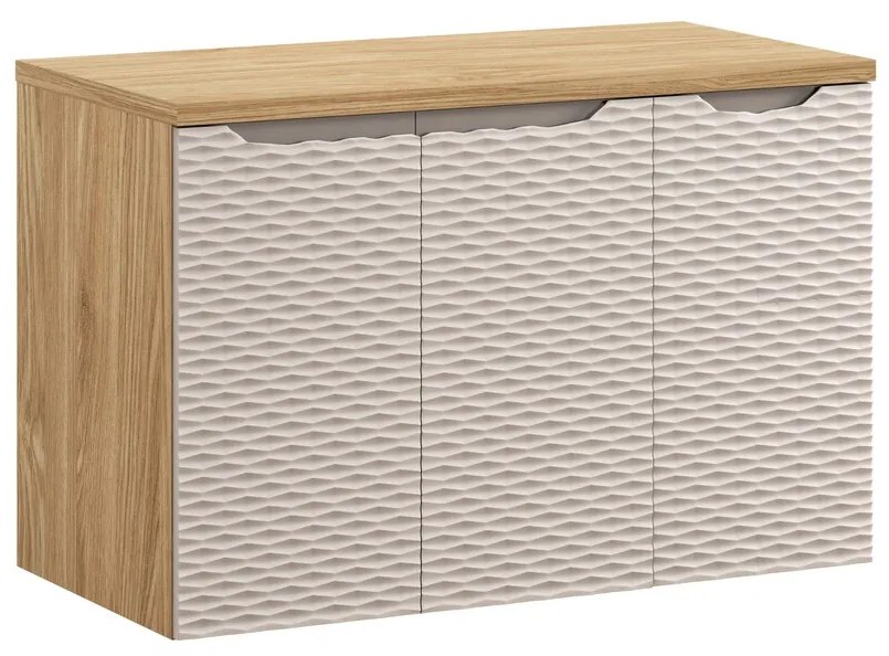 Comad Ocean Beige badmeubel 90cm met 3 deuren en wastafelblad