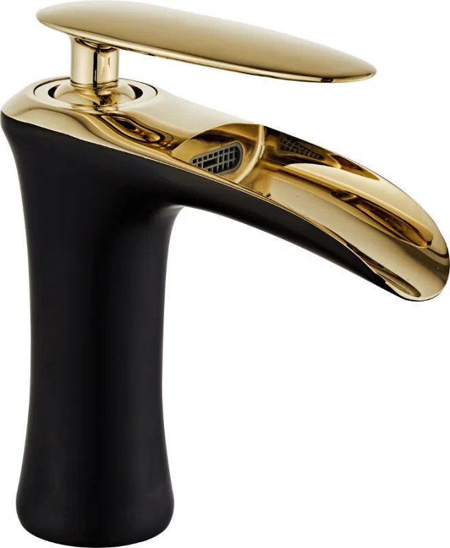 Mexen Lyra wastafelmengkraan, zwart/goud - 745300-75