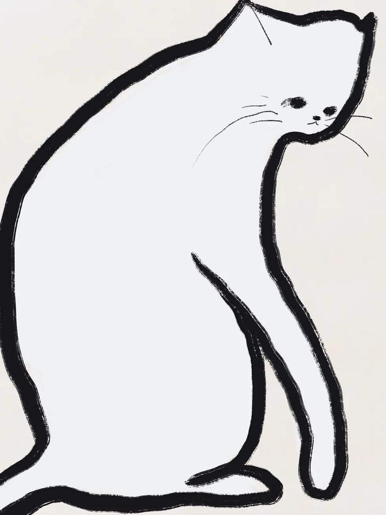 Ilustratie White cat, Little Dean, (30 x 40 cm)