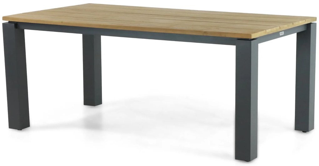 Dining Tuintafel rechthoekig 180 x 100 cm Aluminium/teak Old teak greywash Riviera