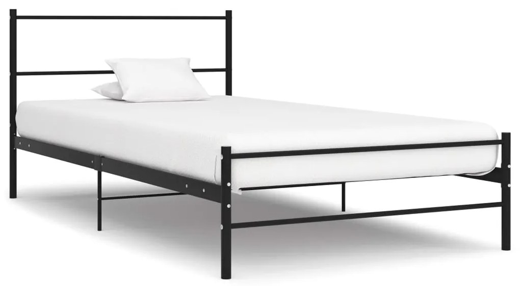 vidaXL Bedframe metaal zwart 90x200 cm