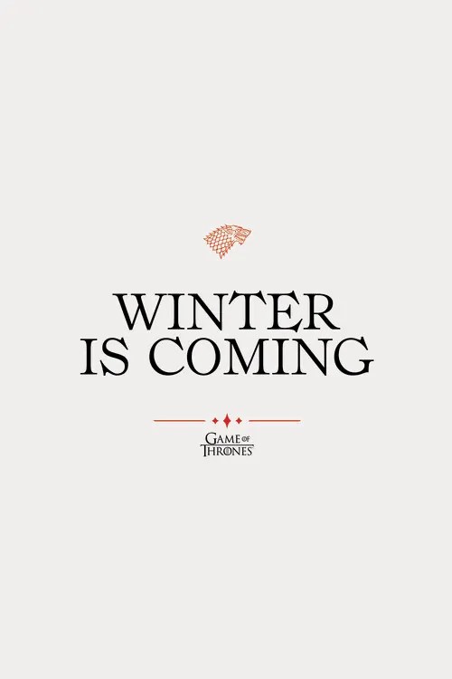 Kunstafdruk Game of Thrones - Winter is coming