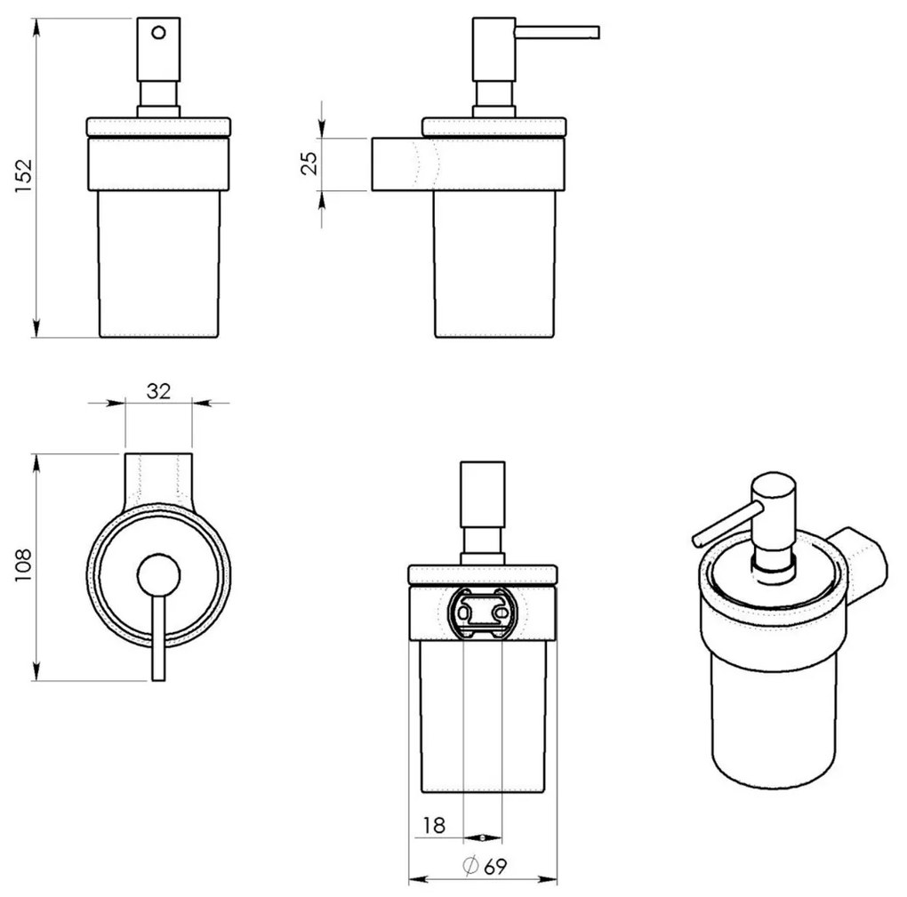 Gedy Pirenei hangende zeepdispenser mat goud