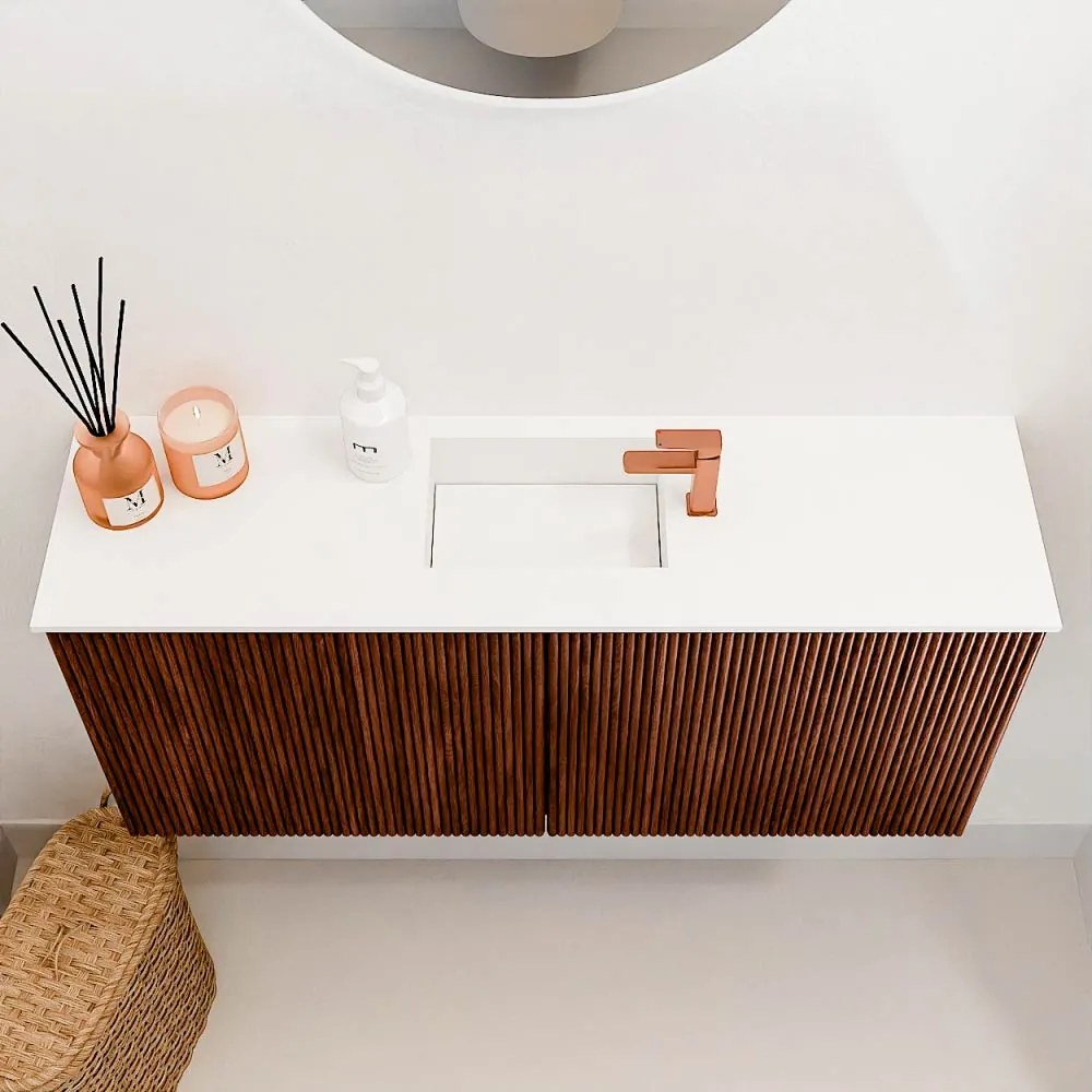 Mondiaz Joya 90cm toiletmeubel ruby met wastafel faye midden 1 kraangat talc
