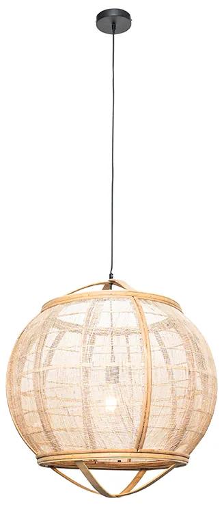 Stoffen Oosterse hanglamp bruin 58 cm - PascalOosters E27 Binnenverlichting Lamp
