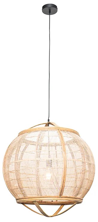 Stoffen Smart hanglamp met dimmer bruin 58 cm incl. Wifi G95 - Pascal E27 bol / globe / rond Binnenverlichting Lamp