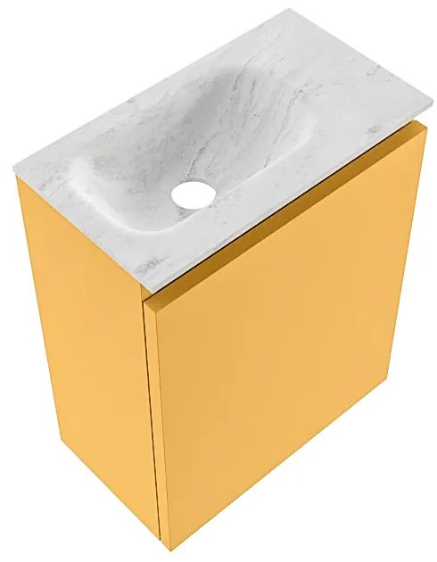 Mondiaz Ture DLux toiletmeubel 40cm ocher met wastafel opalo links zonder kraangat