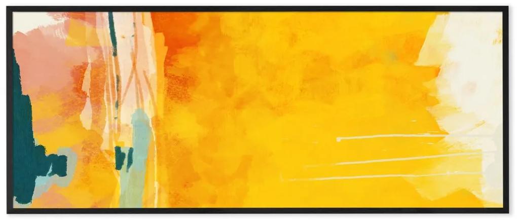 Sunny Abstract door Ana Rut Bre ingelijste print, 40x100 cm, oranje