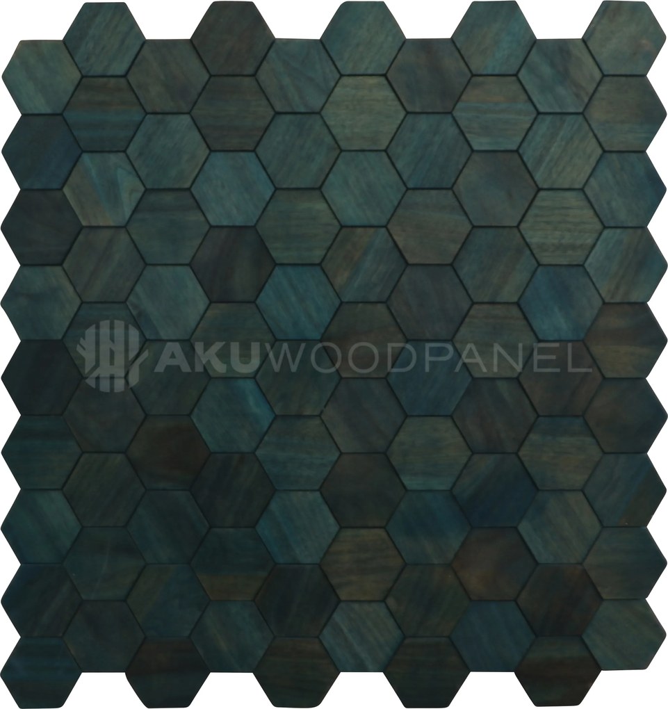 Decoratief Houten Wandpaneel | Snowdrop Cadet Blue | 60×60 cm | Amerikaans Notenhout