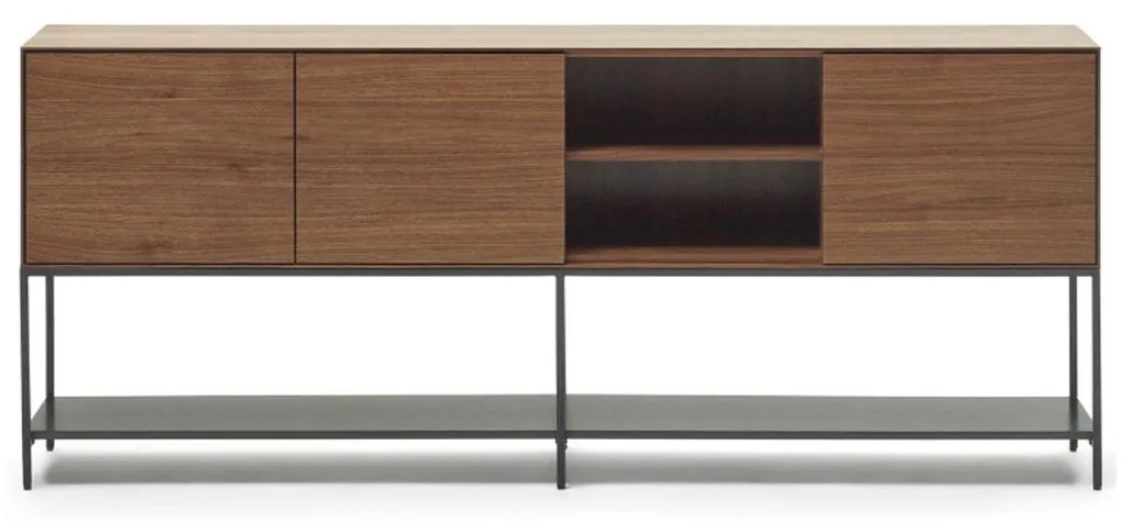 Kave Home Vedrana Groot Design Dressoir Op Hoge Poten Walnoot - 195x40x80cm.