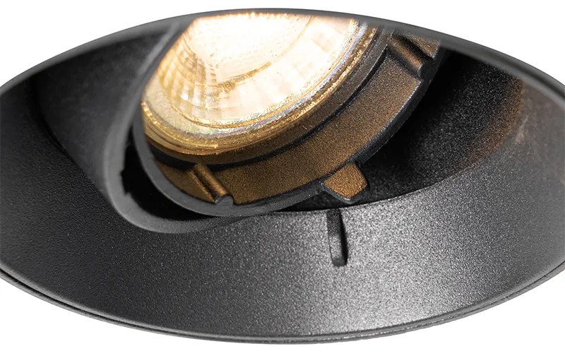 Moderne inbouwspot zwart GU10 rond trimless - Oneon Modern GU10 Binnenverlichting Lamp