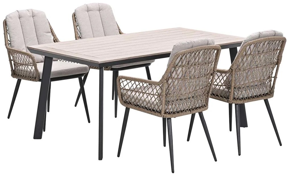 Garden Impressions Kalibo tuinset 5-delig - Penedo tuintafel 160x90 cm