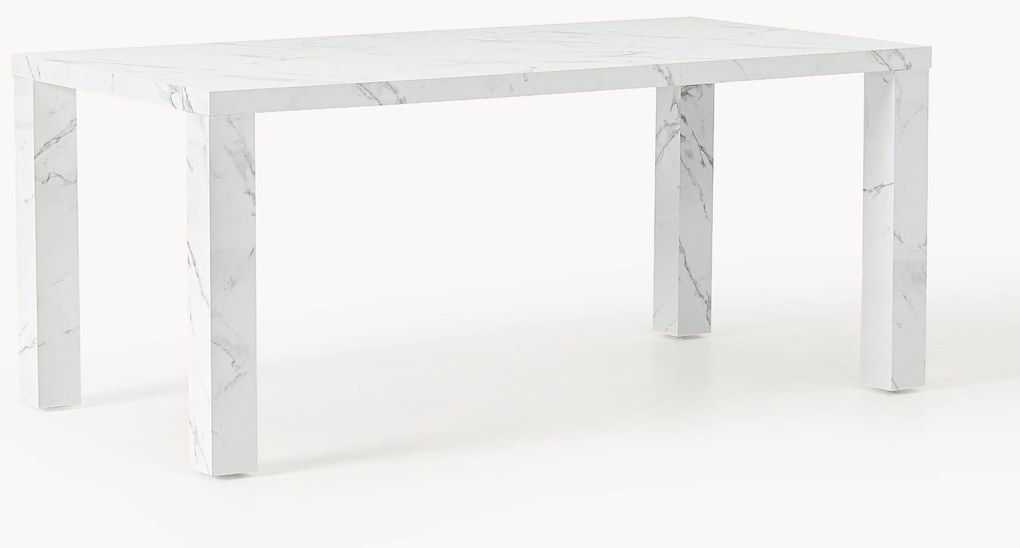 Eettafel Carl in marmerlook, 180 x 90 cm