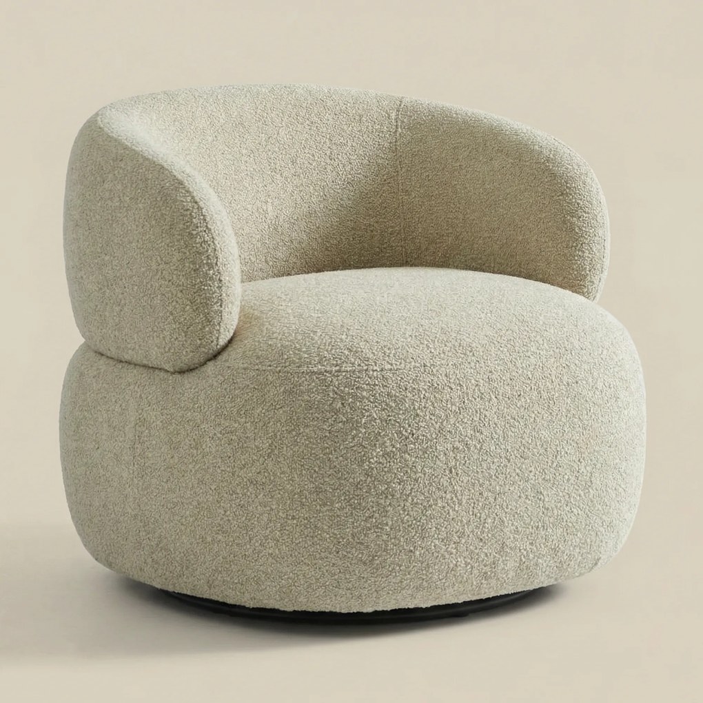 Draaibare Ronde Fauteuil Beige