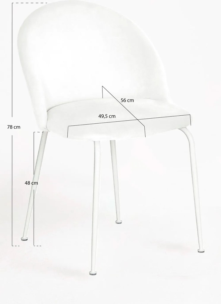Wit Dalnia Fluwelen Stoel