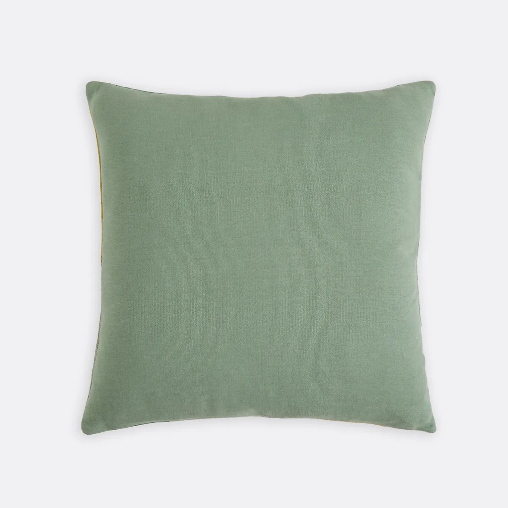 Vierkante kussenhoes, geborduurd katoen, geometrisch patroon, DYONIS